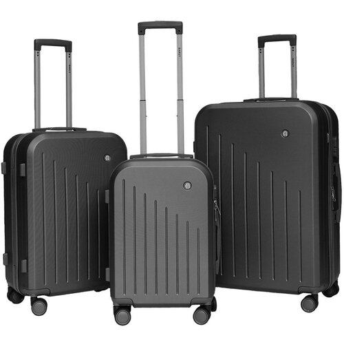 Shumee Set potovalnih kovčkov 3 kosi Barut ABSStrong na 4 kolesih set XL+L+M Črna, (21214346) Cene