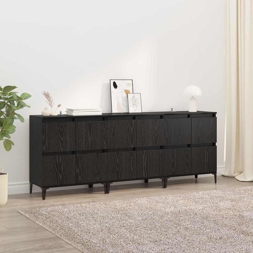 vidaXL Stranske omare 3 pcs Črna Orehovina 60 x 35 x 70 cm Cene