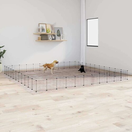 vidaXL Kavez za ljubimce s 44 panela i vratima crni 35 x 35 cm čelični Cijene