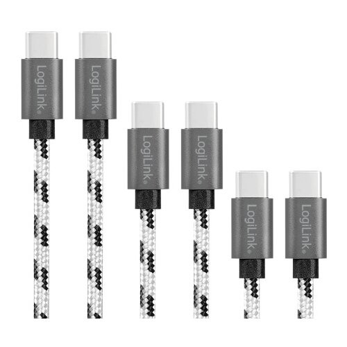 Logilink USB 2.0 Type C, C/M na USB - C/M, 3-pak set 0.5 m / 1 m / 2 m ( 5810 ) Slike