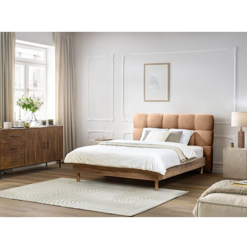 Bobochic Paris Svetlo rožnata oblazinjena zakonska postelja z letvenim dnom 160x200 cm Kumo &amp;ndash; Slike