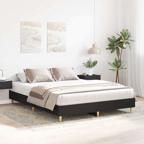  Okvir za krevet crni 150x200 cm konstruirano drvo Slike