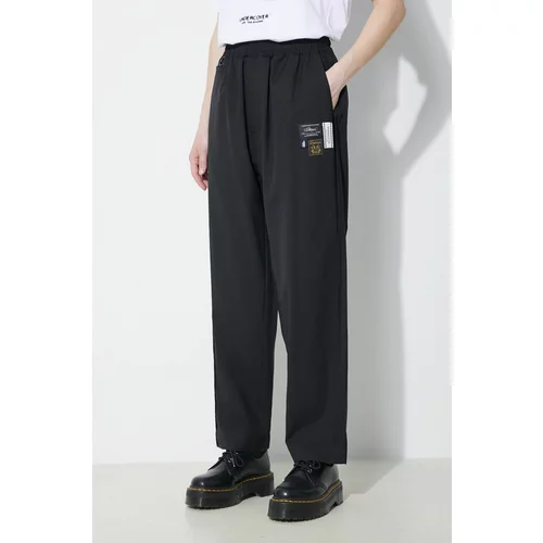Undercover Vunene hlače Pants boja: crna, široke, visoki struk, UC1D1501.3