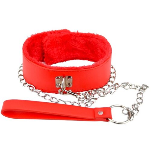 BOUND TO PLEASE Ovratnica S Povodcem Furry Red Cene