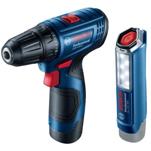 Bosch plavi alat Kombinovani komplet: GSR 120-LI + GLI 12V-300 + 2 x GBA 12V 2.0Ah + GAL 1210 CV u koferu za no&scaron;enje 06019G8004 Cene