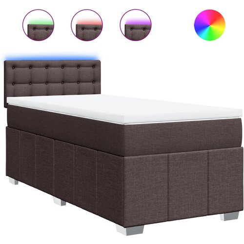 Maison Chic Box spring postelja - Vzmetna postelja z vzmetnico temno rjava 80x200 cm blago SL4758, (21900569) Cene