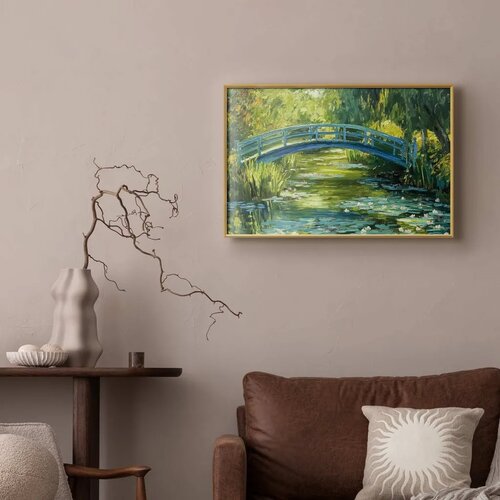  Plakat Impressionist bridge - painting of a bridge against a picturesque background 42x29.7 Zlatni okvir Cijene