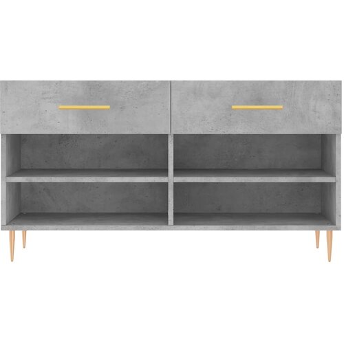 Klupa za cipele siva boja betona 102x35x55 cm konstruirano drvo Slike