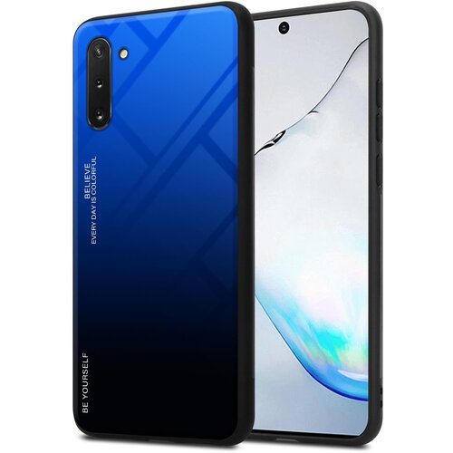 Cadorabo Ohi&scaron;je, združljiv s Samsungom v modri barvi - črni - dvobarvni za&scaron;čitni pokrov iz silikona TPU in hrbta iz kaljenega stekla, (20571592) Cene