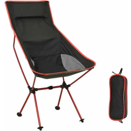 vidaXL Sklopiva stolica za kampiranje od PVC-a i aluminija crna