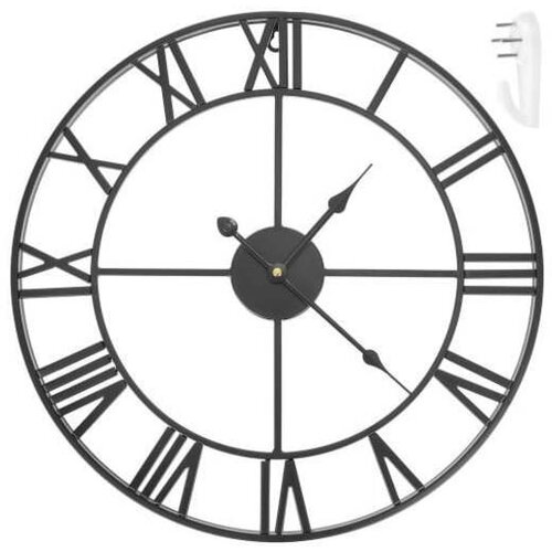 Malatec kovinska retro stenska ura - crna 47cm 00011434 Cene