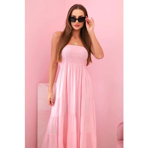 Kesi Włoski Women's viscose dress with elastic top candy pink Cene