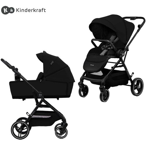 Kinderkraft otro&amp;scaron;ki voziček 2v1 yoxi&amp;trade; pure black Slike