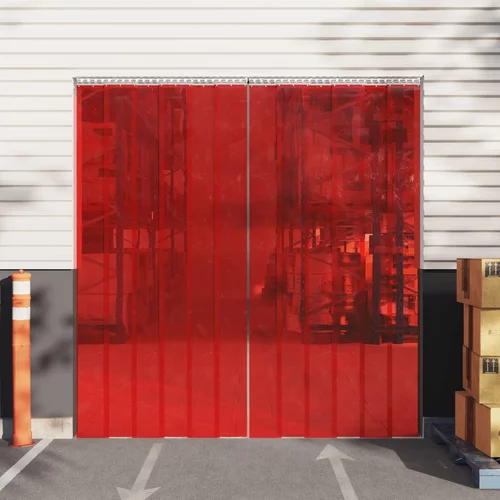 vidaXL Zavesa za vrata rdeča 200 mm x 1,6 mm 25 m PVC