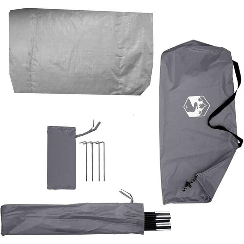 VidaXL &amp;scaron;ator s krovom ostalo s zračnim otvorom siva i crna 236 x 150 x 136 cm Slike