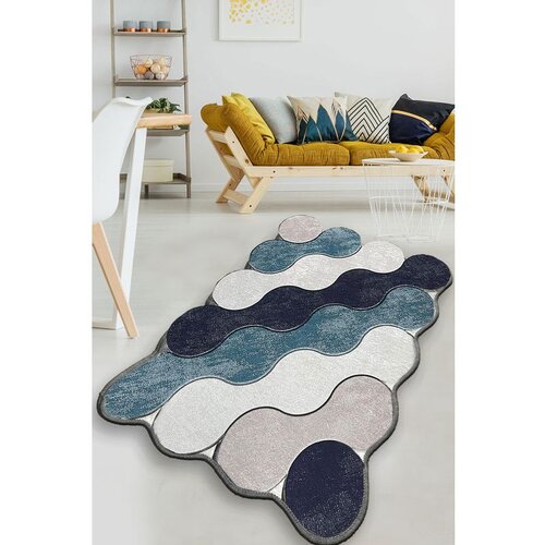 Conceptum Hypnose circle - blue bluedark bluewhitebeige carpet (80 x 200) Cene