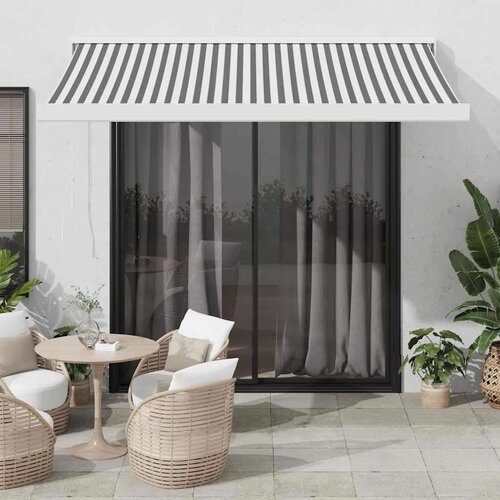 Tenda na uvlačenje antracit-bijela 3 5x2 5 m tkanina i aluminij Cijene