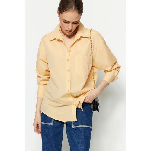 Trendyol Shirt - Beige - Oversize Cene
