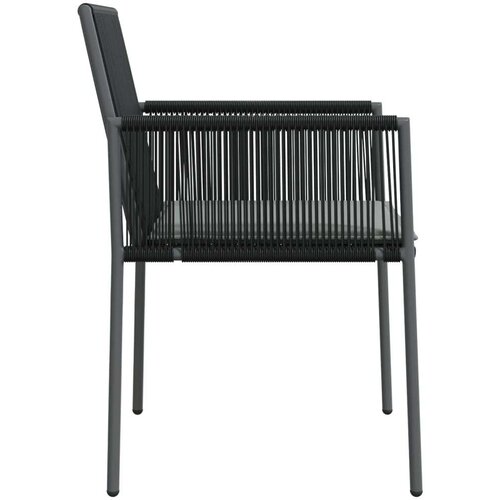 VidaXL Vrtne stolice s jastucima 6 kom crne 54x60 5x83 5 cm poliratan Slike