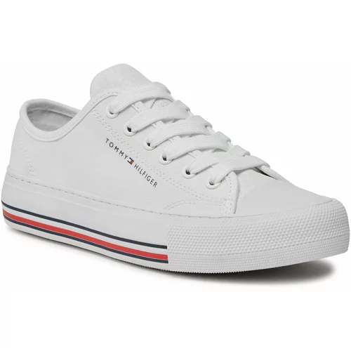 Tommy Hilfiger Modne superge Low Cut Lace-Up Sneaker T3A9-33185-1687 S White 100
