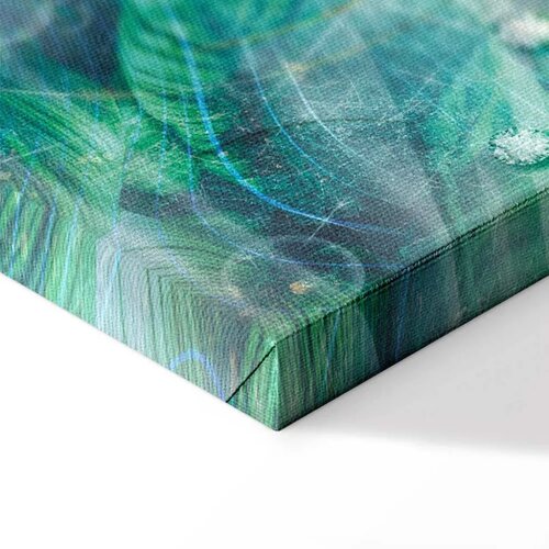  Slika - Turquoise Leaves (1 Part) Wide 90x60 Cene