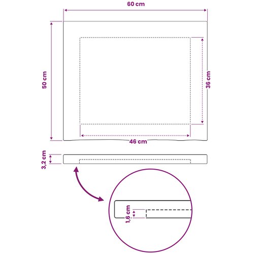  Pravokutni stolni vrh 60 x 50 x 3,2 cm Pravokutni Slike