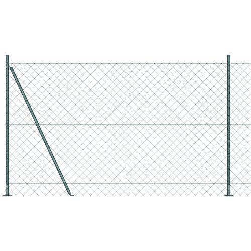vidaXL Verižna Ograja s 7 Flanširanimi Stebri 1.5x10 m Cinkano Jeklo Cene