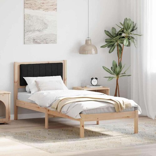  Posteljni okvir z oblazinjenim vzglavjem Črna 75 x 190 cm, (5000084606) Cene