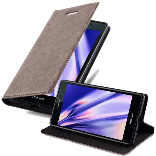 Cadorabo Ohi&scaron;je, združljivo z Huawei ASCEND P7 v kavovinsko rdeča - Za&scaron;čitni ovitek z magnetnim zapiranjem, stoječo funkcijo in režo za kartice, (20549224) Cene