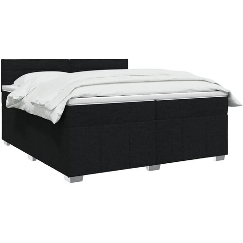  Boxspring krevet s madracem Crna 200 x 200 cm Tkanina - Crna 200 x 200 cm Dizajn linija Slike