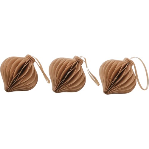 Eulenschnitt Papirnati novoletni okraski 7 cm, 3-delni set - rjava Cene