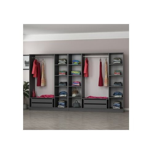 Hanah home Ormar Kale 315x190x52cm Crni Slike