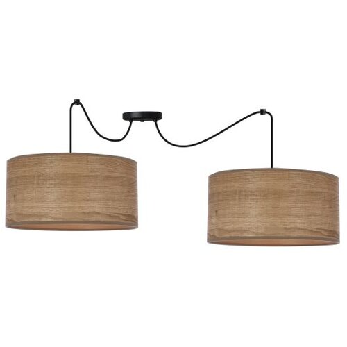 Candellux luster/visilica-legno p viseća lampa crna 30 2X40W E27 abažur orah furnir Slike