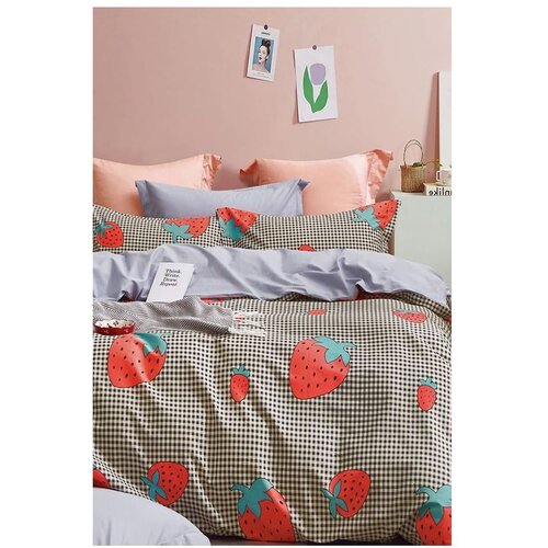 Mila Home Enojna 3-delna podaljšana posteljnina iz renforce bombaža z rjuho 160x220 cm Strawberry – Cene