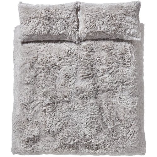 Catherine Lansfield Siva podesiva posteljina za bračni krevet 230x220 cm Cuddly Deep Pile - Slike