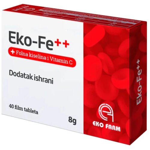 EKOFARM tablete eko fe++, 40 film tableta Cene