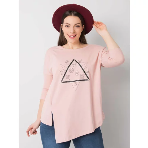 Fashion Hunters Dusty pink asymmetrical blouse of larger size