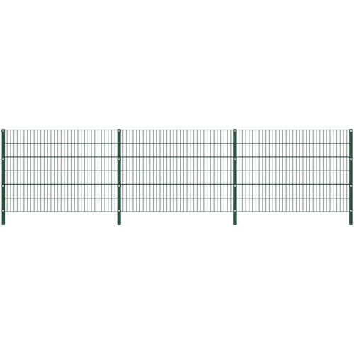 vidaXL Ograjni paneli s stebrički železo 5,1x1,2 m zeleni Cene