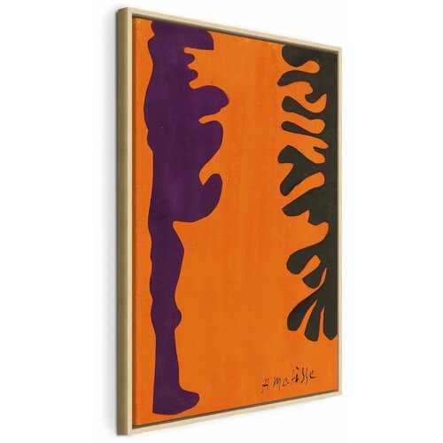  Slika - Henri Matisse – Black and Violet Arabesques on Orange 80x120 U prirodnom drvenom okviru Cene