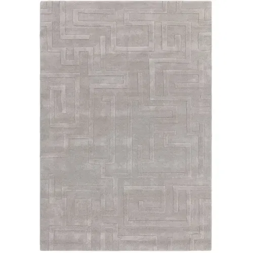 Asiatic Carpets Svijetlo sivi vuneni tepih 120x170 cm Maze –