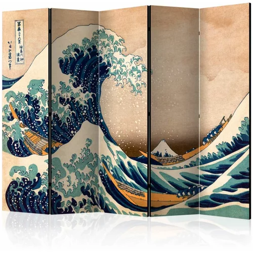  Paravan u 5 dijelova - Hokusai: The Great Wave off Kanagawa (Reproduction) II [Room Dividers] 225x172