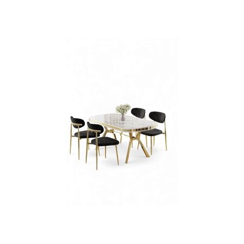 Hanah home trpezarijski set, 5 dijelova, crni Cene