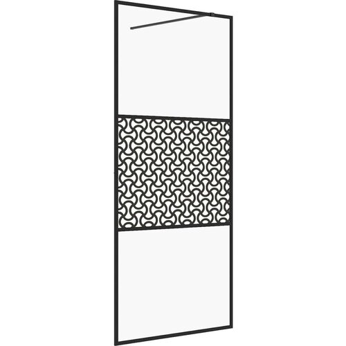 Pregrada za tu&amp;scaron;iranje s prozirnim staklom ESG 115 x 195 cm crna Slike