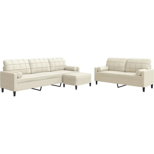vidaXL 3-dijelni set sofa s jastucima krem bar&scaron;unasti Cijene
