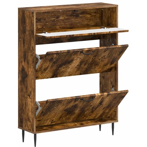  Ormar za cipele HAARLEM 78 x 24 x 103 cm Konstruirano drvo - Dimljeni hrast Slike