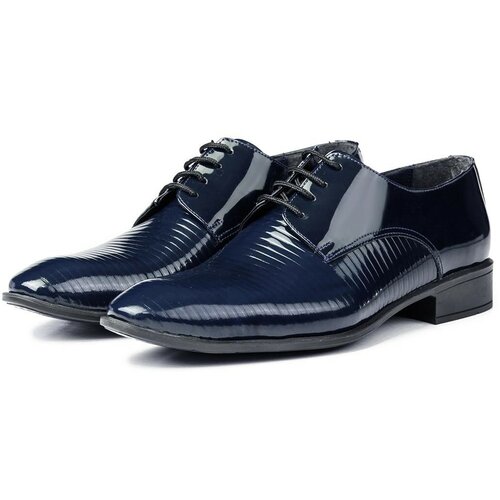Ducavelli Shine Genuine Leather Men's Classic Shoes Navy Blue Slike