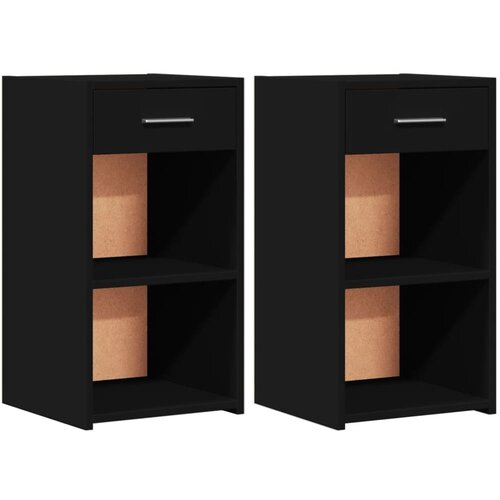 Maison Chic Dvo delni komplet Nočne omarice - Nočne mize črna 35x34x65 cm inženirski les, (21687937) Slike