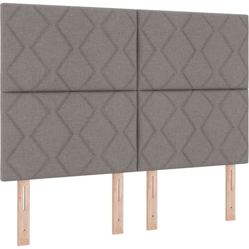 vidaXL postelja z vzmetnico in banketom Taupe 140x200 cm Tkanina, (22083737) Cene