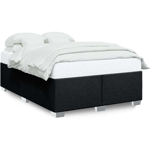VidaXL okvir za krevet bez madraca crni 140 x 190 cm od tkanine Slike