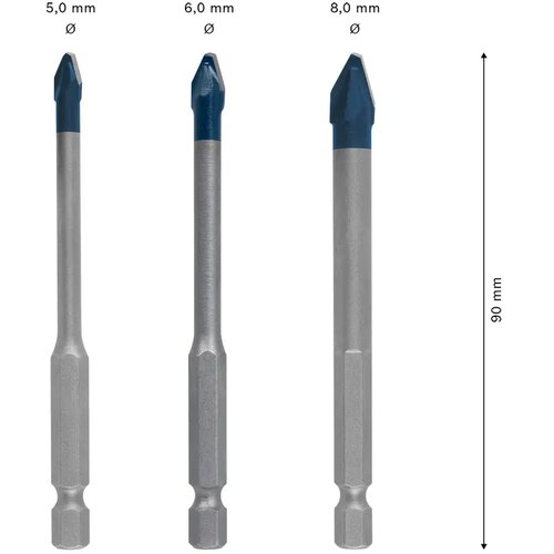 Bosch Set svrdla Expert Hex-9 Hard ceramic, 5x90, 6x90, 8x90 mm, 3 komada Slike